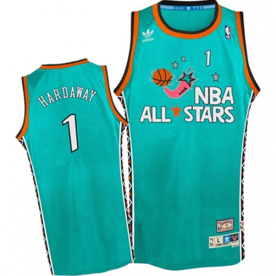 Men's Mitchell and Ness Orlando Magic 1 Penny Hardaway Swingman Light Blue 1996 All Star Throwback NBA Jersey