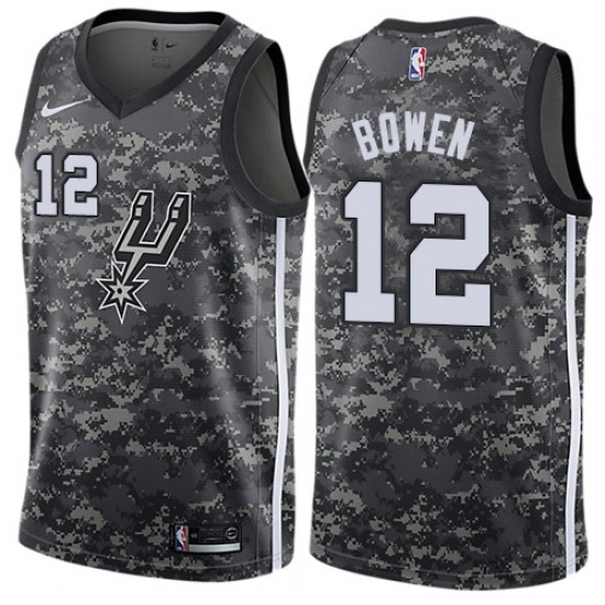 Youth Nike San Antonio Spurs 12 Bruce Bowen Swingman Camo NBA Jersey - City Edition