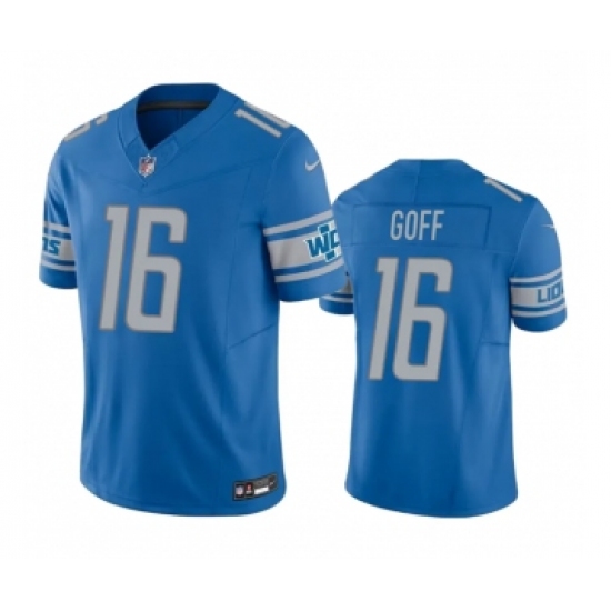 Men's Detroit Lions 16 Jared Goff Blue 2023 F.U.S.E. Vapor Untouchable Limited Stitched Jersey