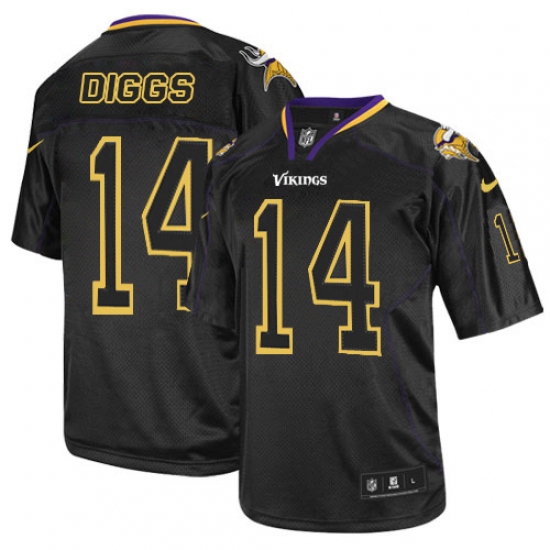 Men's Nike Minnesota Vikings 14 Stefon Diggs Elite Lights Out Black NFL Jersey