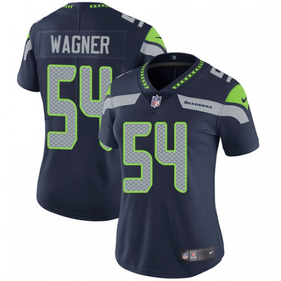 Women's Nike Seattle Seahawks 54 Bobby Wagner Elite Steel Blue Team Color NFL Jersey