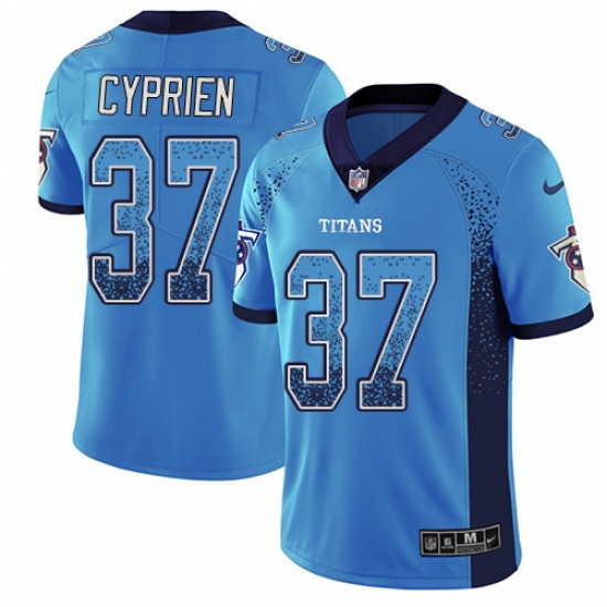 Men's Nike Tennessee Titans 37 Johnathan Cyprien Limited Blue Rush Drift Fashion NFL Jersey