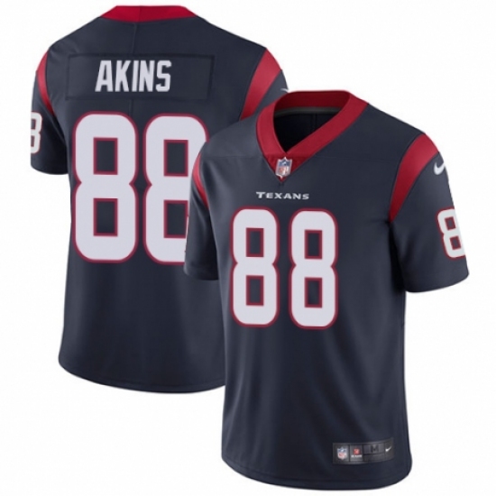 Youth Nike Houston Texans 88 Jordan Akins Navy Blue Team Color Vapor Untouchable Elite Player NFL Jersey