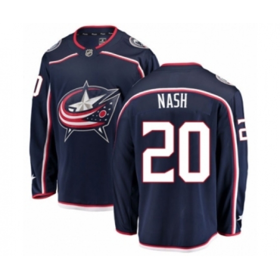 Youth Columbus Blue Jackets 20 Riley Nash Authentic Navy Blue Home Fanatics Branded Breakaway NHL Jersey