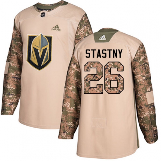 Youth Adidas Vegas Golden Knights 26 Paul Stastny Authentic Camo Veterans Day Practice NHL Jersey