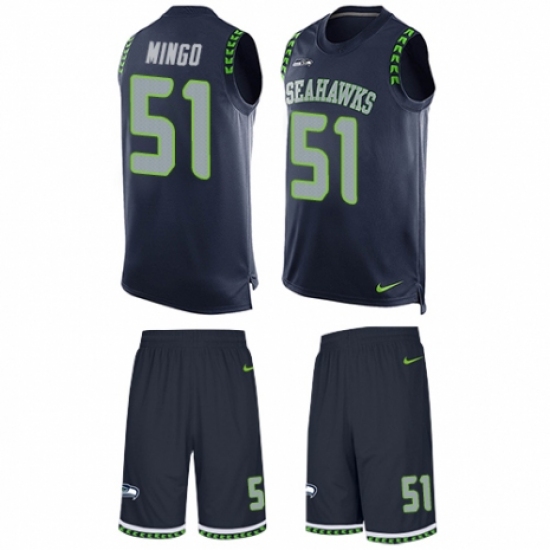 Men's Nike Seattle Seahawks 51 Barkevious Mingo Limited Steel Blue Tank Top Suit NFL Jersey