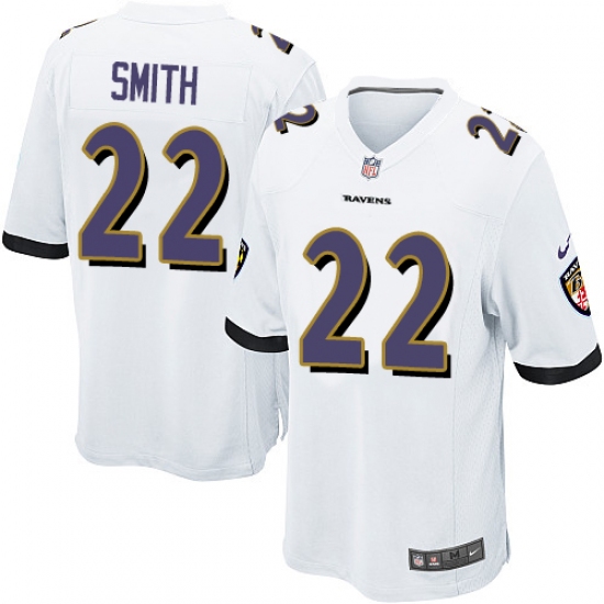 Men's Nike Baltimore Ravens 22 Jimmy Smith Game White NFL Jersey