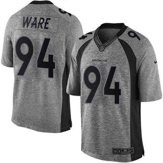 Men's Nike Denver Broncos 94 DeMarcus Ware Limited Gray Gridiron NFL Jersey