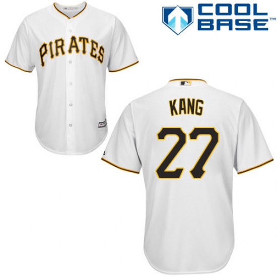 Youth Majestic Pittsburgh Pirates 27 Jung-ho Kang Authentic White Home Cool Base MLB Jersey