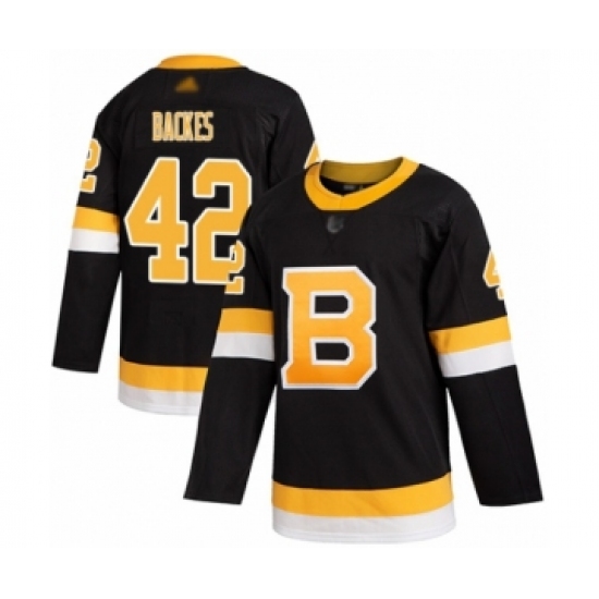 Men's Boston Bruins 42 David Backes Authentic Black Alternate Hockey Jersey