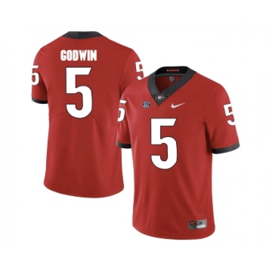 Georgia Bulldogs 5 Terry Godwin Red College Football Jersey