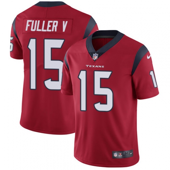 Men's Nike Houston Texans 15 Will Fuller V Limited Red Alternate Vapor Untouchable NFL Jersey