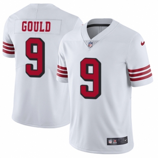 Youth Nike San Francisco 49ers 9 Robbie Gould Limited White Rush Vapor Untouchable NFL Jersey