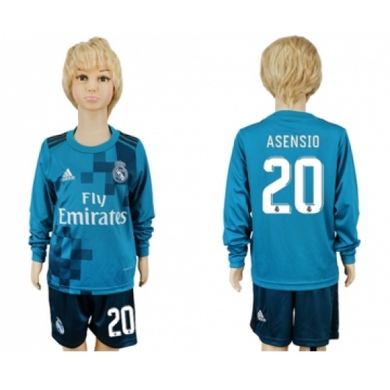 Real Madrid 20 Asensio Sec Away Long Sleeves Kid Soccer Club Jersey