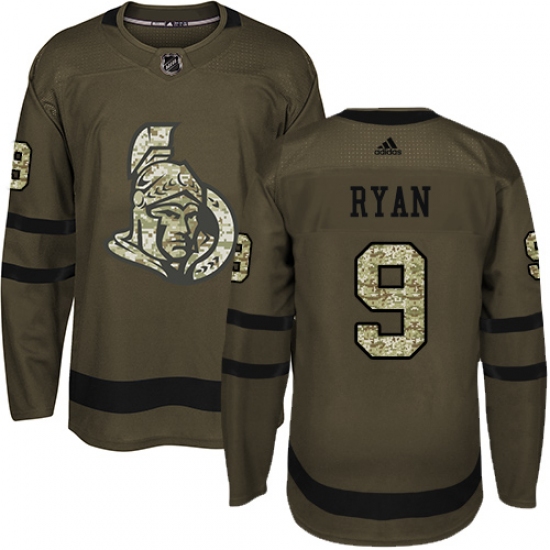 Youth Adidas Ottawa Senators 9 Bobby Ryan Premier Green Salute to Service NHL Jersey