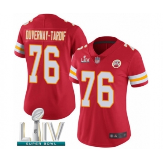 Women's Kansas City Chiefs 76 Laurent Duvernay-Tardif Red Team Color Vapor Untouchable Limited Player Super Bowl LIV Bound Football Jersey