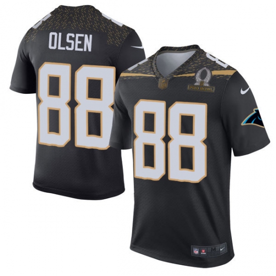 Men's Nike Carolina Panthers 88 Greg Olsen Elite Black Team Irvin 2016 Pro Bowl NFL Jersey