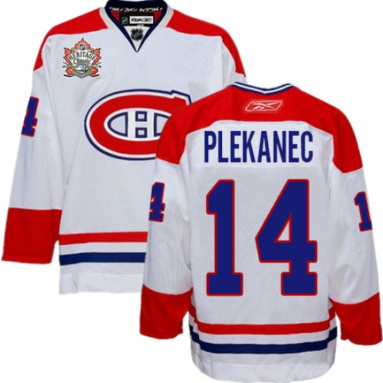 Men's Reebok Montreal Canadiens 14 Tomas Plekanec Authentic White Heritage Classic Style NHL Jersey