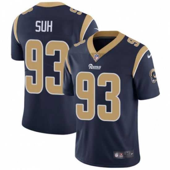Men's Nike Los Angeles Rams 93 Ndamukong Suh Navy Blue Team Color Vapor Untouchable Limited Player NFL Jersey