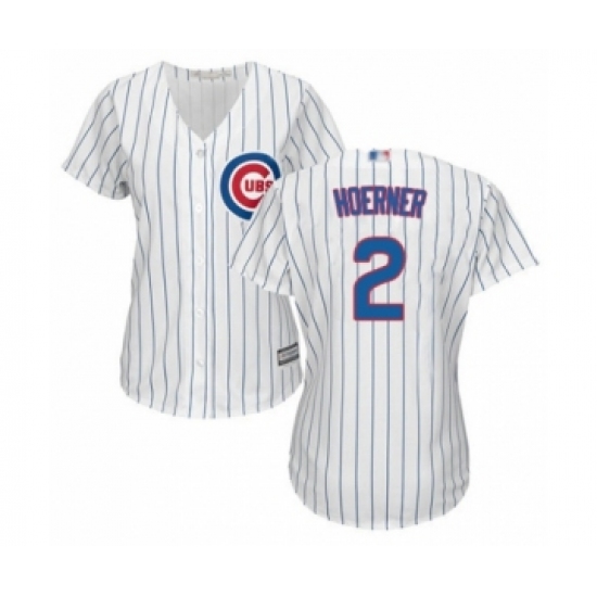 Women's Chicago Cubs 2 Nico Hoerner Authentic White Home Cool Base Baseball Player Jersey