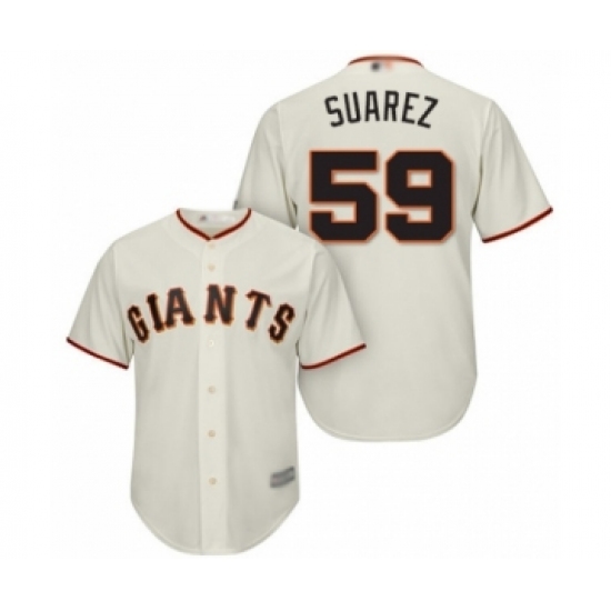 Youth San Francisco Giants 59 Andrew Suarez Authentic Cream Home Cool Base Baseball Player Jersey