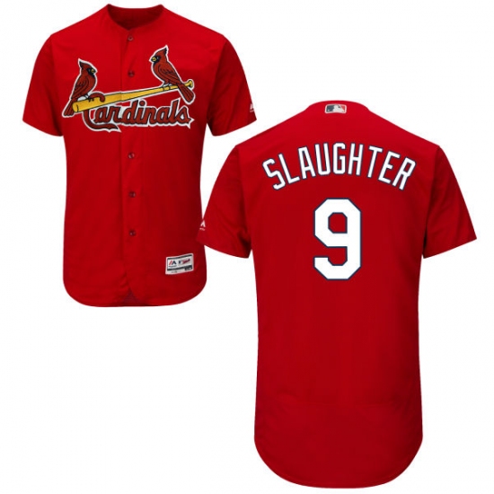 Men's Majestic St. Louis Cardinals 9 Enos Slaughter Red Alternate Flex Base Authentic Collection MLB Jersey