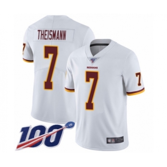 Men's Washington Redskins 7 Joe Theismann White Vapor Untouchable Limited Player 100th Season Football Jersey