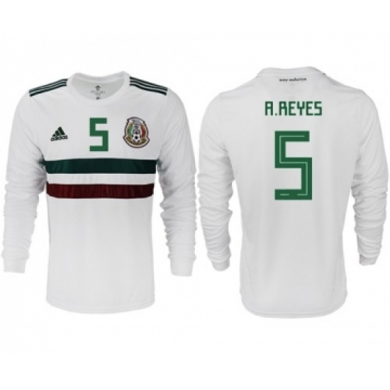 Mexico 5 A.Reyes Away Long Sleeves Soccer Country Jersey