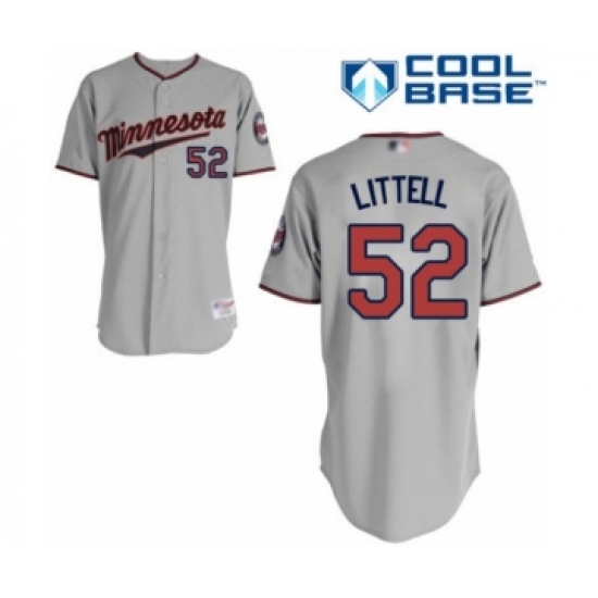 Men's Minnesota Twins 52 Zack Littell Authentic Grey Road Cool Base Baseball Player Jersey