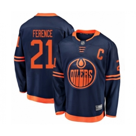 Youth Edmonton Oilers 21 Andrew Ference Authentic Navy Blue Alternate Fanatics Branded Breakaway Hockey Jersey