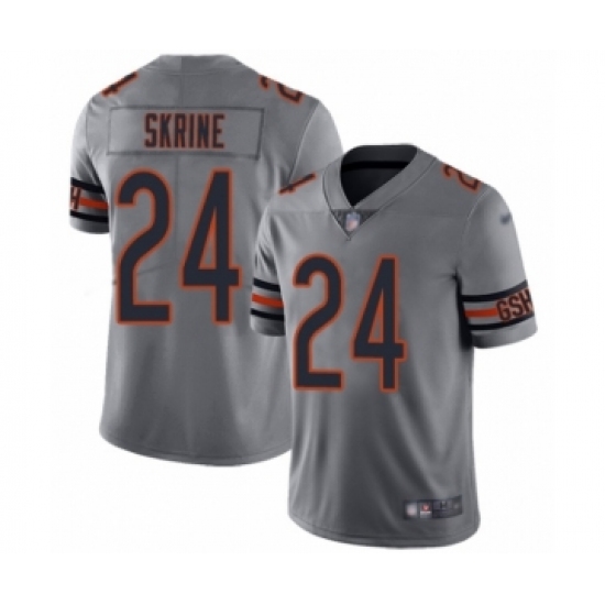 Men's Chicago Bears 24 Buster Skrine Limited Silver Inverted Legend Football Jersey