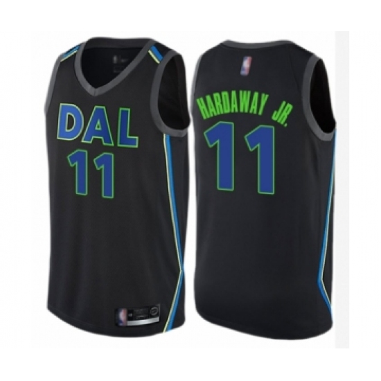 Men's Dallas Mavericks 11 Tim Hardaway Jr. Authentic Black Basketball Jersey - City Edition