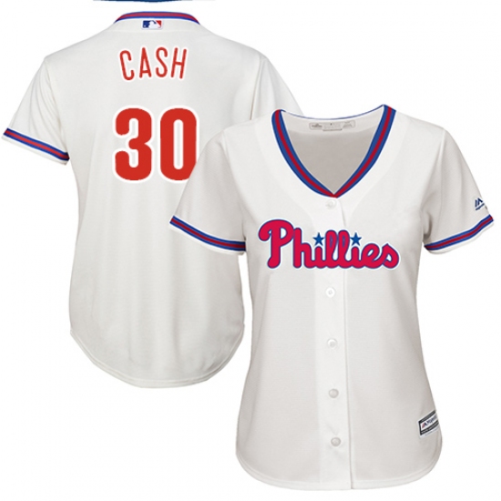 Women's Majestic Philadelphia Phillies 30 Dave Cash Replica Cream Alternate Cool Base MLB Jersey