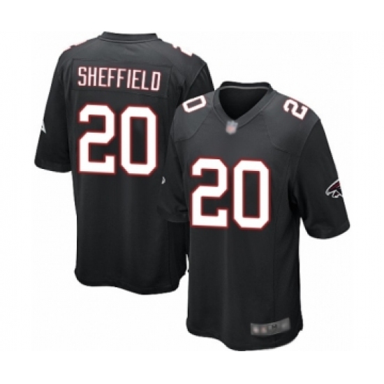 Men's Atlanta Falcons 20 Kendall Sheffield Game Black Alternate Football Jersey