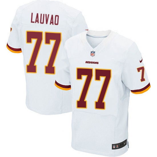 Men's Nike Washington Redskins 77 Shawn Lauvao Elite White NFL Jersey