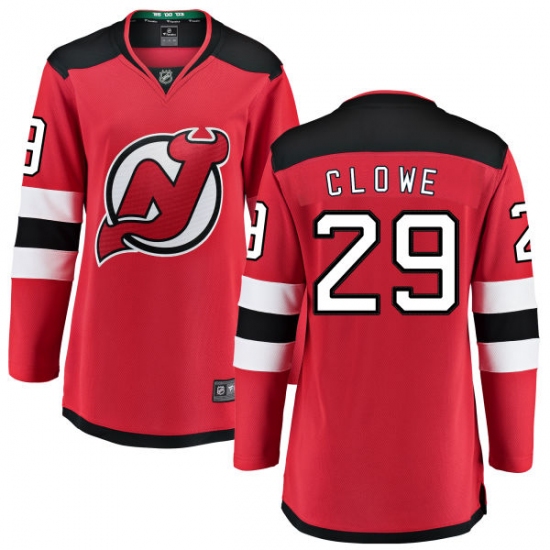 Women's New Jersey Devils 29 Ryane Clowe Fanatics Branded Red Home Breakaway NHL Jersey