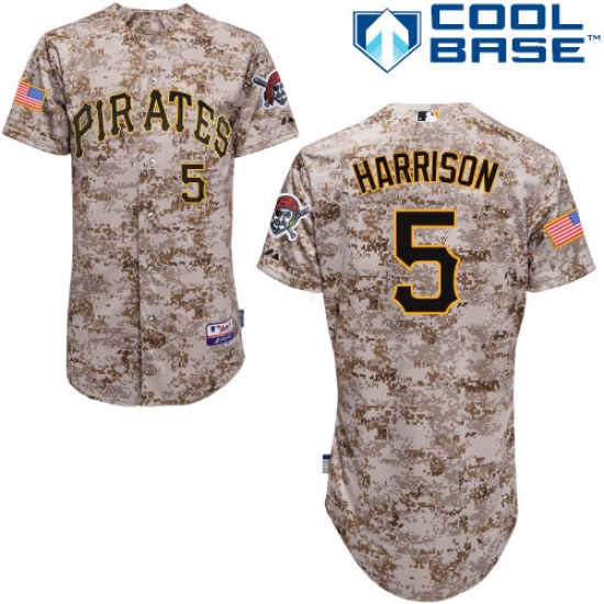 Men's Majestic Pittsburgh Pirates 5 Josh Harrison Replica Camo Alternate Cool Base MLB Jersey