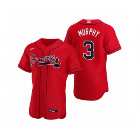 Men's Atlanta Braves 3 Dale Murphy Nike Red Authentic 2020 Alternate Jersey