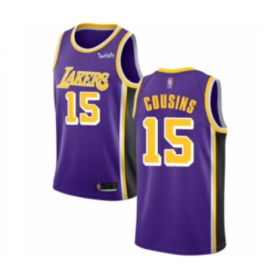 Men's Los Angeles Lakers 15 DeMarcus Cousins Authentic Purple Basketball Jersey - Statement Edition