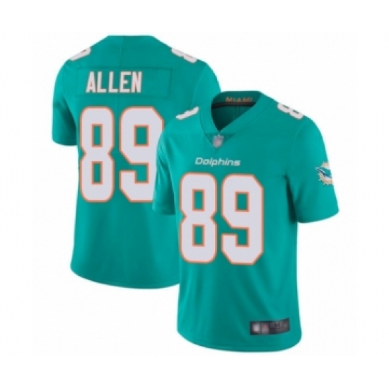 Men's Miami Dolphins 89 Dwayne Allen Aqua Green Team Color Vapor Untouchable Limited Player Football Jersey