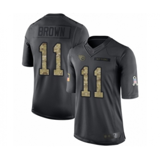 Men's Tennessee Titans 11 A.J. Brown Limited Black 2016 Salute to Service Football Jersey