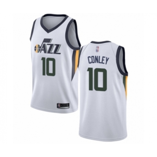 Women's Utah Jazz 10 Mike Conley Swingman White Basketball Jersey - Association Edition