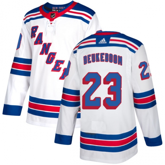 Men's Reebok New York Rangers 23 Jeff Beukeboom Authentic White Away NHL Jersey