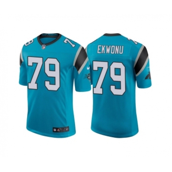 Men's Carolina Panthers 79 Ikem Ekwonu 2022 Blue Stitched Jersey