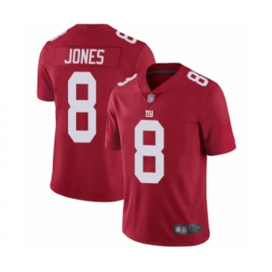 Men's New York Giants 8 Daniel Jones Red Alternate Vapor Untouchable Limited Player Football Jersey