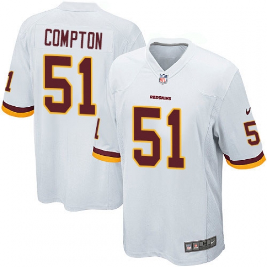 Men's Nike Washington Redskins 51 Will Compton Game White NFL Jersey