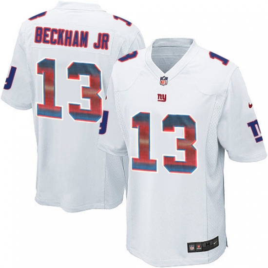 Youth Nike New York Giants 13 Odell Beckham Jr Limited White Strobe NFL Jersey