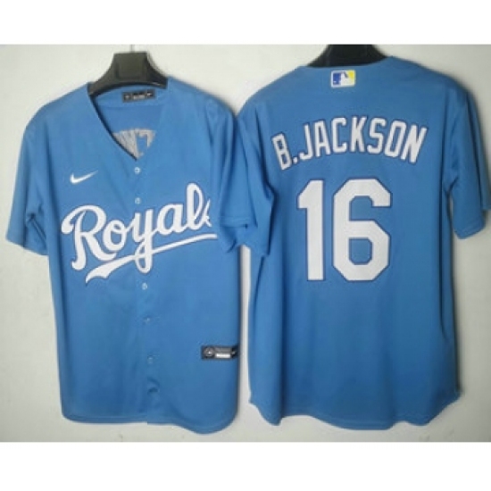 Men's Kansas City Royals 16 Andrew Benintendi Light Blue Cool Base Stitched MLB Jersey