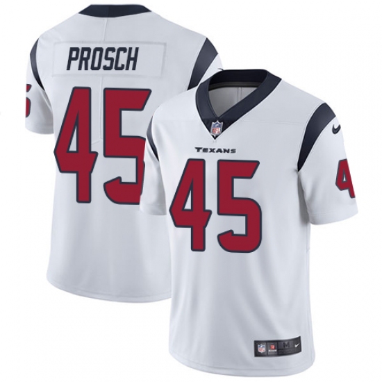 Men's Nike Houston Texans 45 Jay Prosch Limited White Vapor Untouchable NFL Jersey