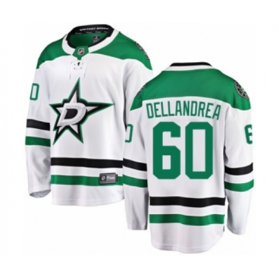 Men's Dallas Stars 60 Ty Dellandrea Authentic White Away Fanatics Branded Breakaway NHL Jersey